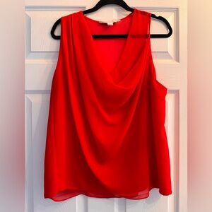 Diane Von Furstenberg Vibrant Red Sleeveless Blouse